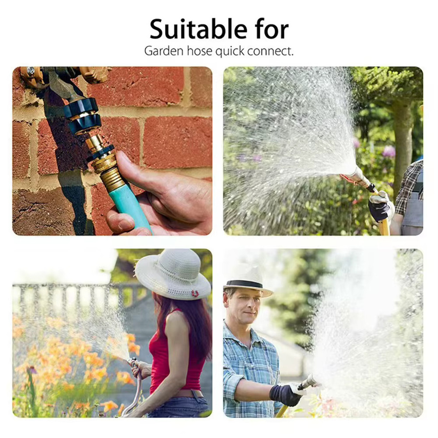 Aihogard 4-teiliges Set Gartenschlauchadapter in Schwarz, 3/4 Zoll Schnellverbindungsset für die Rasenbewässerung - Bild 3
