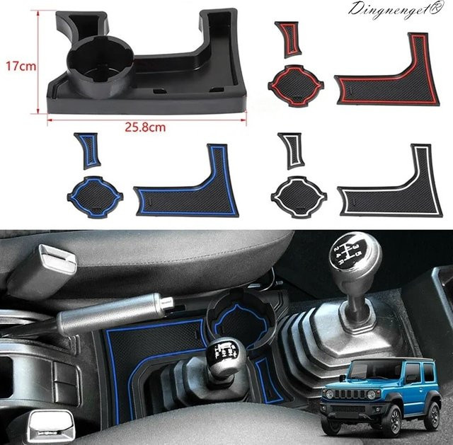 DINGNENGET Dreifarbige Mittelkonsole mit Aufbewahrungsbox für Suzuki Jimny Modelle JB64/JB74 mit Schaltgetriebe MT, Mehrfarbig - Bild 1