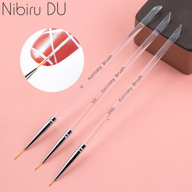 Nibiru DU Nail Art Pinsel Set, 3 Teile - Bild 1