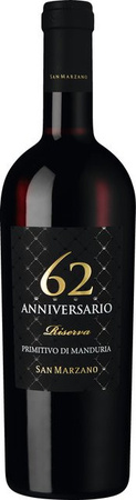 San Marzano Anniversario 62 Primitivo di Manduria Riserva 2019, Rotwein, Apulien, süß, 0,75 l