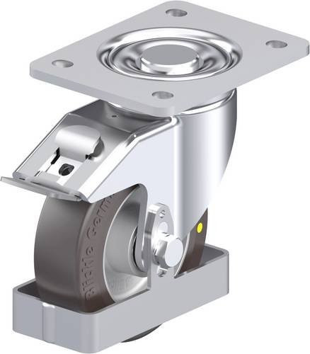 Blickle Stahlblech-Lenkrolle LH-ALST 125K-3-FI-AS-FS in Silber, Rad-Durchmesser: 125 mm, Tragfähigkeit: 370 kg - Bild 1