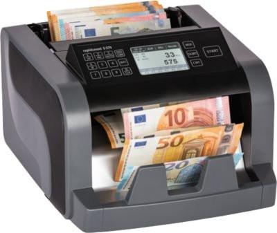 Ratiotec Banknotenzählmaschine Rapidcount S 575 für Euro-Noten mit Stück- und Wertzähler sowie Echtheitsprüfung in Schwarz und Grau - Bild 1