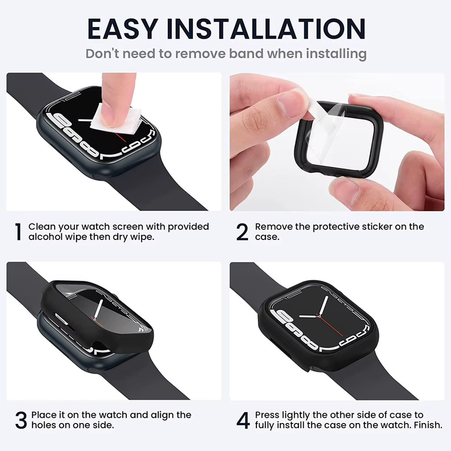 RMUTANE Displayschutzfolie gehärtetes Glas, Gehäuse für Apple Watch - Bild 5