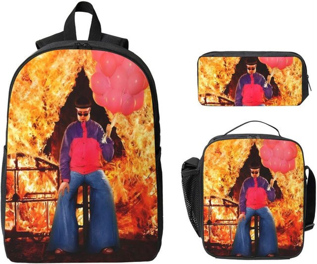 3er Set Musikschultaschen von Fancy Style Studio mit Rucksack, Federmäppchen und Brotdose in Multicolour für Schulkinder - Bild 1