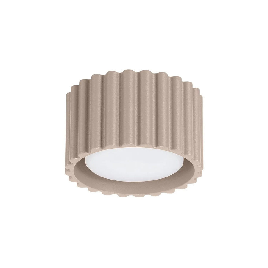 Licht-Erlebnisse Deckenspot Aufputz aus Aluminium in Beige, rund, Durchmesser: 10 cm, für GX53 - Bild 2