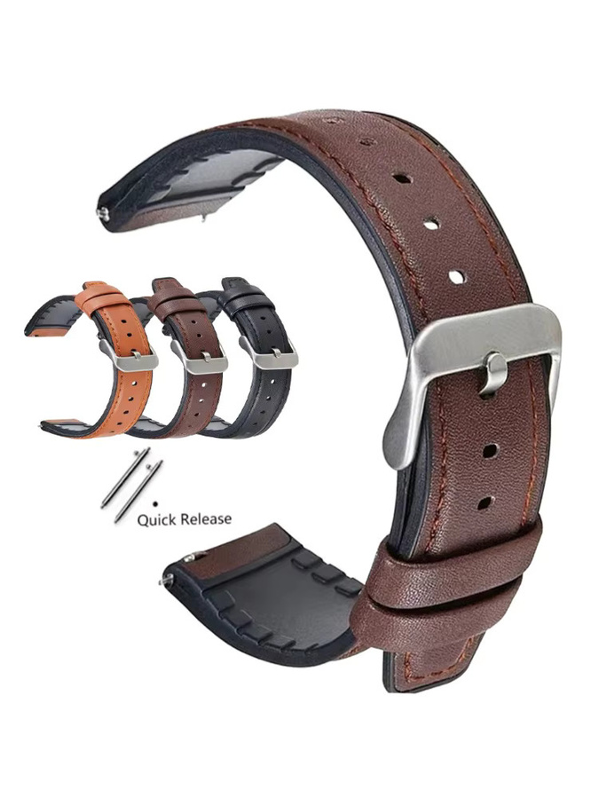 Huawei Uhrenarmband, Leder, Silikon, braun, 22 mm, Vintage - Bild 3