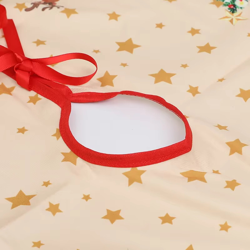 VIKAMA Weihnachtsbaum Rock mit Schneeflocken und Weihnachtsmann Design, runde Textil-Fußmatte in Multicolour - Bild 2