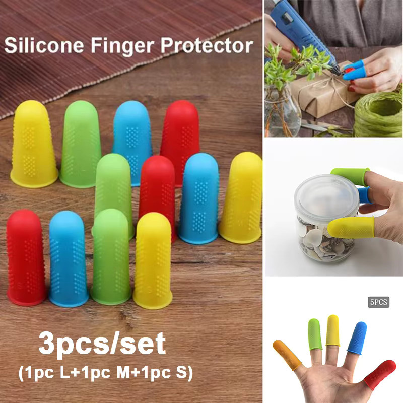 JETTING 3er-Set Silikon Fingerkuppen als Hitzeschutz und Anti-Schnitt-Schutz für die Küche in Blau und Multicolour - Bild 2