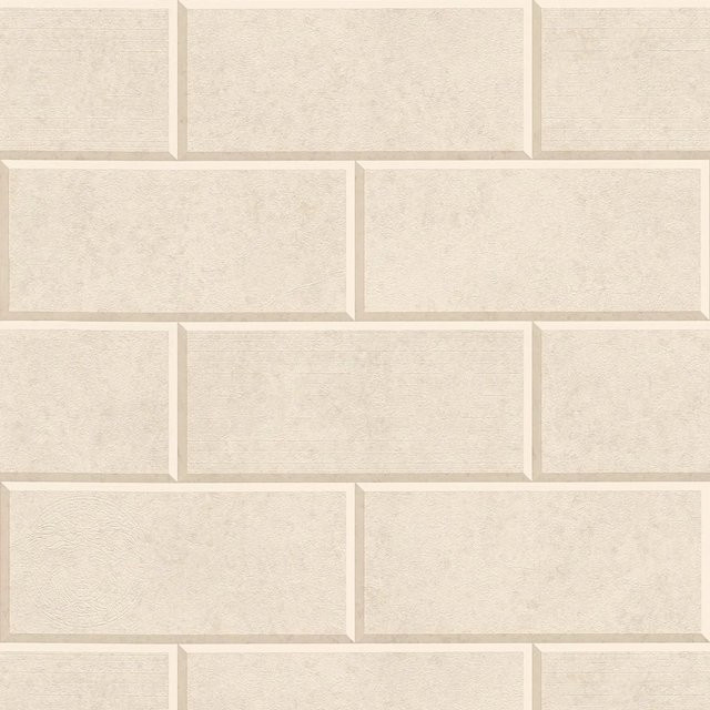 Profhome Stein Kacheln Tapete in Beige Creme, Matt, Tile Look, B: 0,70 m x L: 10,05 m - Bild 1