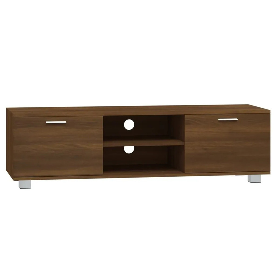 vidaXL TV-Schrank in Braun Eichen-Optik, moderner Lowboard für dein Wohnzimmer, B/T/H: 140 x 40,5 x 35 cm - Bild 2