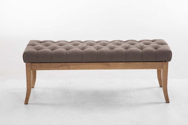 TPFLiving Sitzbank Romeo Chesterfield aus Stoff in Taupe mit Breite: 120 cm - Bild 1