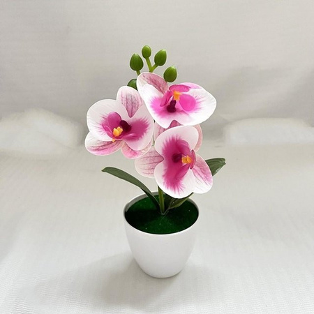 YNsanqi Schmetterlingsorchidee in Weiß als künstliche Dekoblüte aus Kunststoff für die Tischdekoration bei Hochzeiten oder als moderne Heimdekoration, B/T/H: 20,0 x 7,0 x 6,0 cm