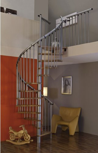 Minka Spindeltreppe Spiral Effect in Eiche Grau mit Ø 140 cm für eine Raumhöhe bis 309 cm - Bild 2