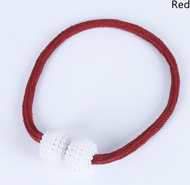 2er-Set Magnetische Vorhang-Raffhalter mit Perlen-Design in Rot von xly1818 - Bild 1