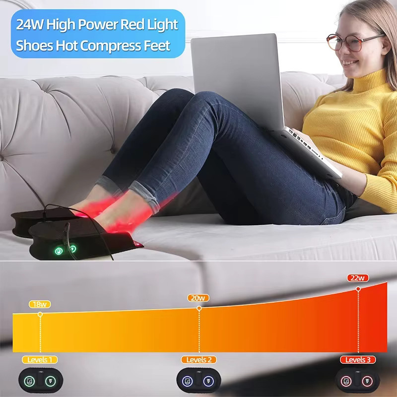 VamsLuna Rotlichttherapie Fußmassagestiefel mit Infrarotperlen, Schwarz - Bild 4