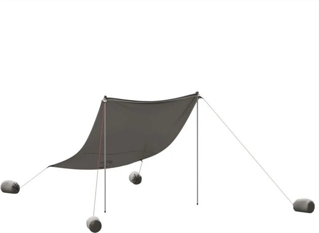 vidaXL Strand-Schattenzelt Grau mit Sandsäcken und UPF 50+ aus Polyester und Stahl B/T/H: 214 x 236 x 130 cm - Bild 1