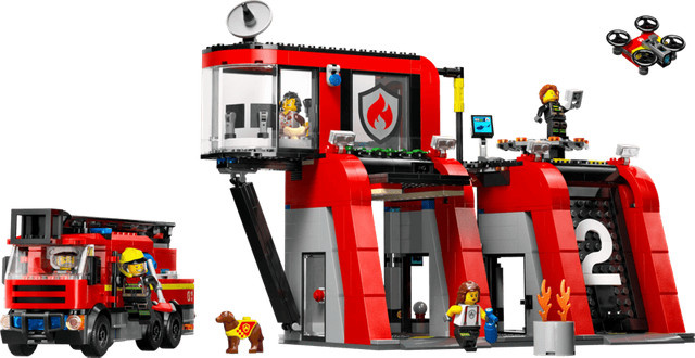 LEGO City Feuerwehrstation mit Drehleiterfahrzeug ab 6 Jahren - Bild 3