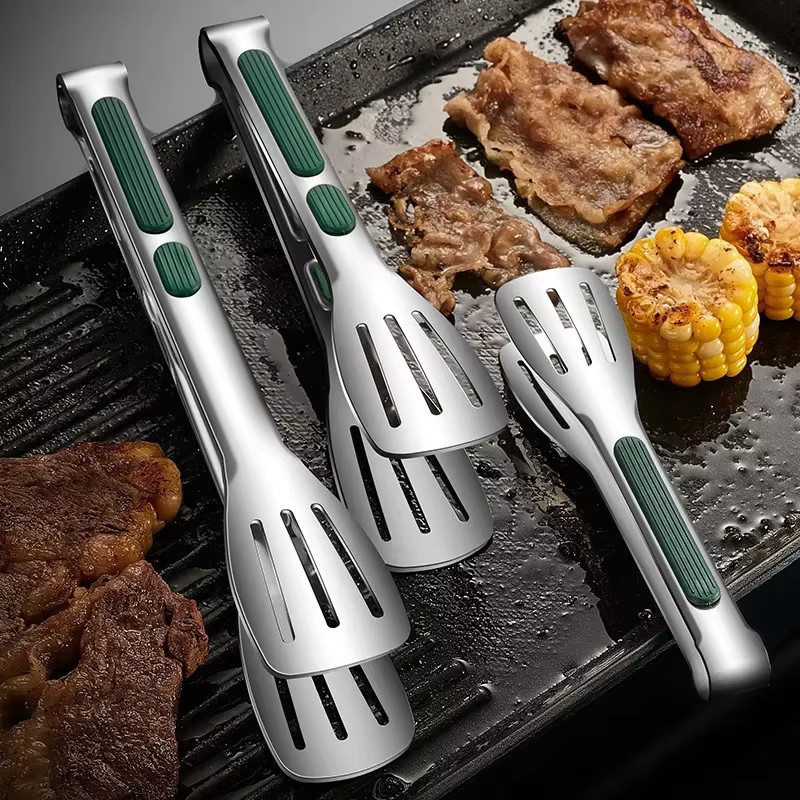 Edelstahl Küchenzange Anti-Slip zum Servieren und Grillen in Silber - Bild 2