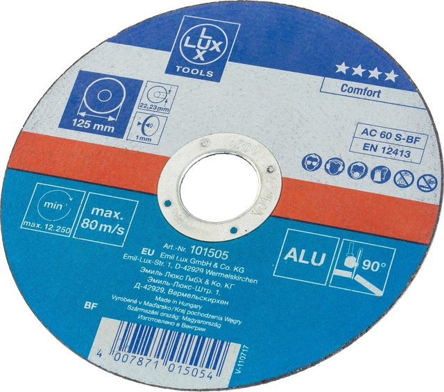 LUX-TOOLS Gewebe-Trennscheibe für Metall, Durchmesser: 125 mm, Multicolour - Bild 1