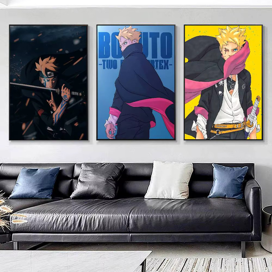 Vintage Anime Wandkunst Poster Boruto Uzumaki aus Papier, Mehrfarbig, 15 x 15 cm - Bild 2