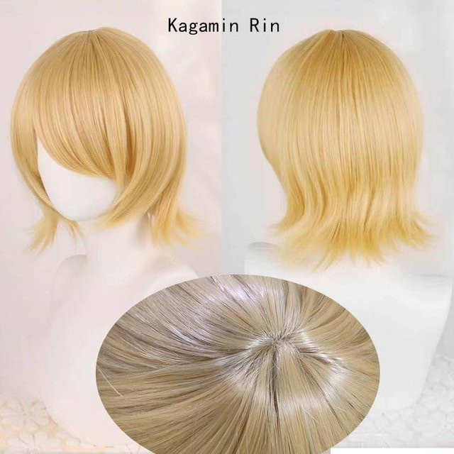 Rin/Len Cosplay Perücke, Synthetisches Anime Haar, beige, Unisex - Bild 1