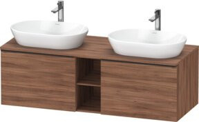 Duravit Waschtischunterschrank D-Neo Wandhängend in Schwarz und Nussbaum Natur, B/T/H: 140 x 55 x 45,9 cm - Bild 1