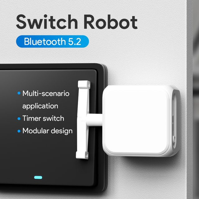HIMOJO Smarter Bluetooth Rocker-Schalter Fingerroboter mit verstellbarem Arm, Fingerbot zur Steuerung via Tuya Smart und Google Alexa Sprachsteuerung in Grau oder Weiß - Bild 1