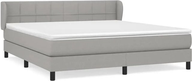 vidaXL Boxspringbett mit Matratze Hybrid-Design in Hellgrau, B/T: 160 x 200 cm - Bild 1