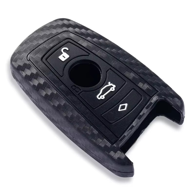 JLDZQ Schlüsselhülle aus Carbon Faser und Silikon in Schwarz für BMW 1 2 3 4 5 6 7 M Serie X3 X4 F20 F22 F30 F31 F36 F10 F11 F07 F12 F01 - Bild 4