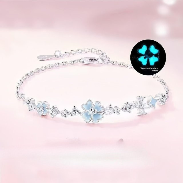 Armband Vierblättriges Kleeblatt, Silber, Zirkonia, Damen - Bild 1