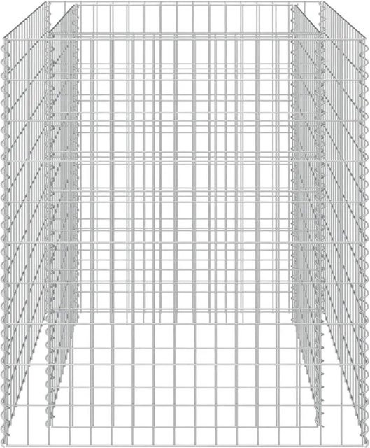 DELUKE Gabionen Hochbeet ROON aus verzinktem Stahl in Silber, B/T/H: 90 x 90 x 100 cm - Bild 1