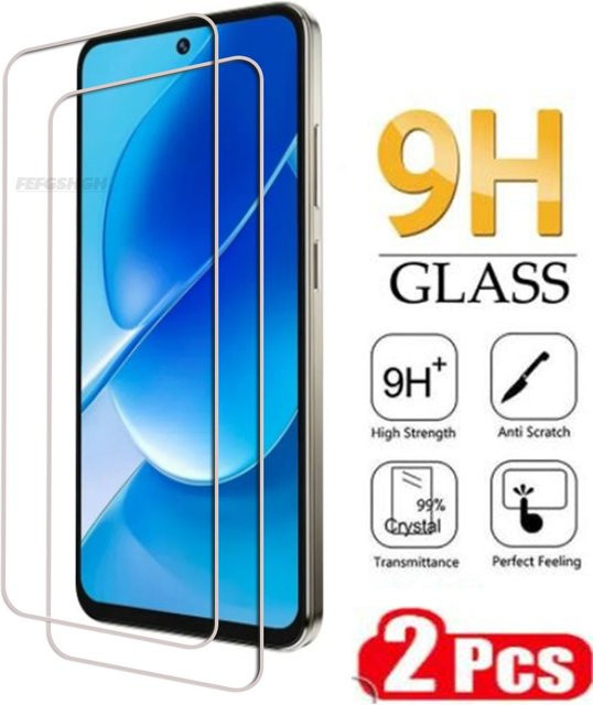 2er-Set HOTWAV Note 18 GT und Note 18 Pro Displayschutz aus gehärtetem Glas, transparent, 7,2 Zoll - Bild 1