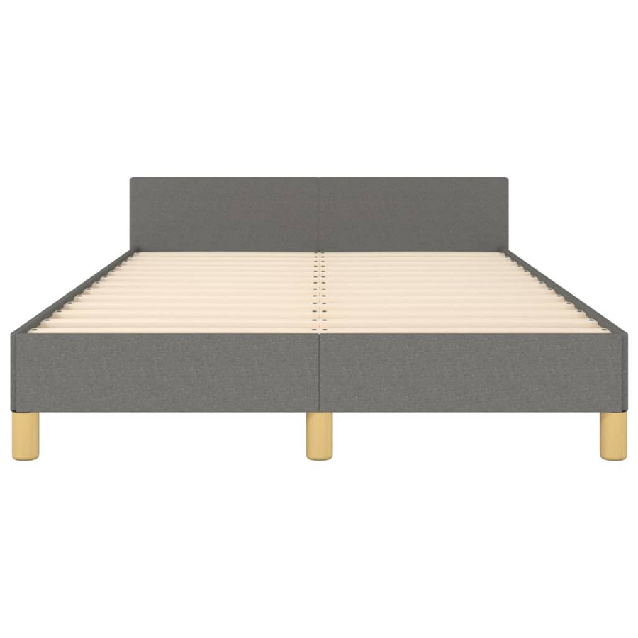 vidaXL Bettgestell mit Kopfteil aus Stoff in Dunkelgrau, B/T/H: 120 x 200 x 126 cm - Bild 3