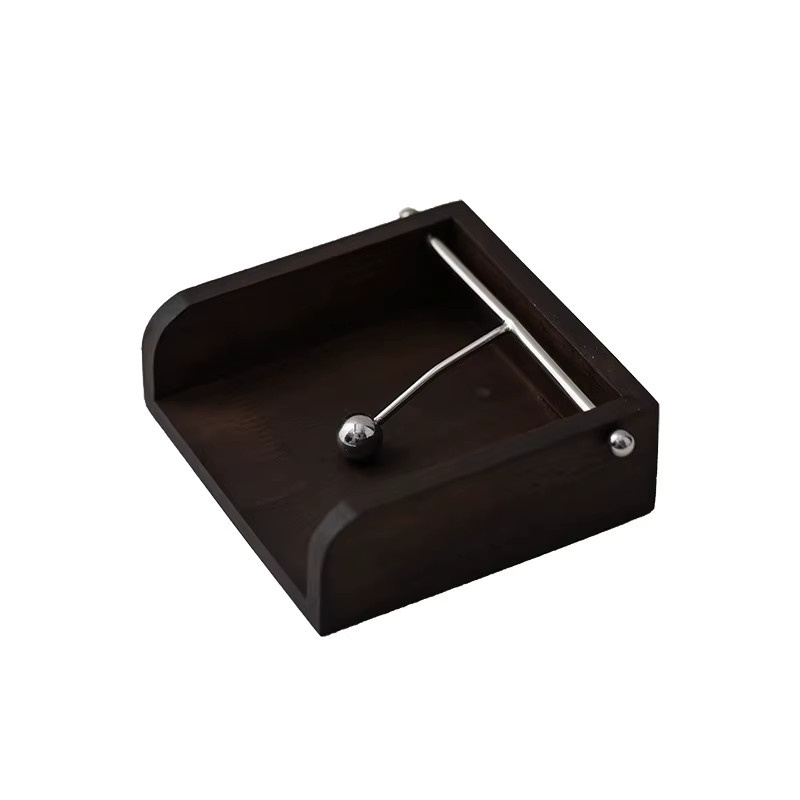 Handgefertigter Serviettenhalter aus Holz von CH CACILLO in Khaki mit geometrischem Design für Tischdekoration und Wohnzimmer - Bild 5