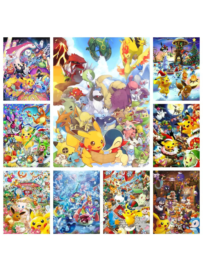 KAYOU Pikachu 5D DIY Diamond Painting Kit mit AB Diamanten in Multicolour für Wanddekoration - Bild 2