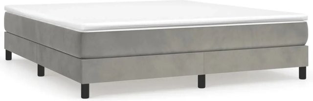 vidaXL Boxspringbett gepolstert in Hellgrau aus Samt, B/T/H: 180 x 200 x 25 cm - Bild 1