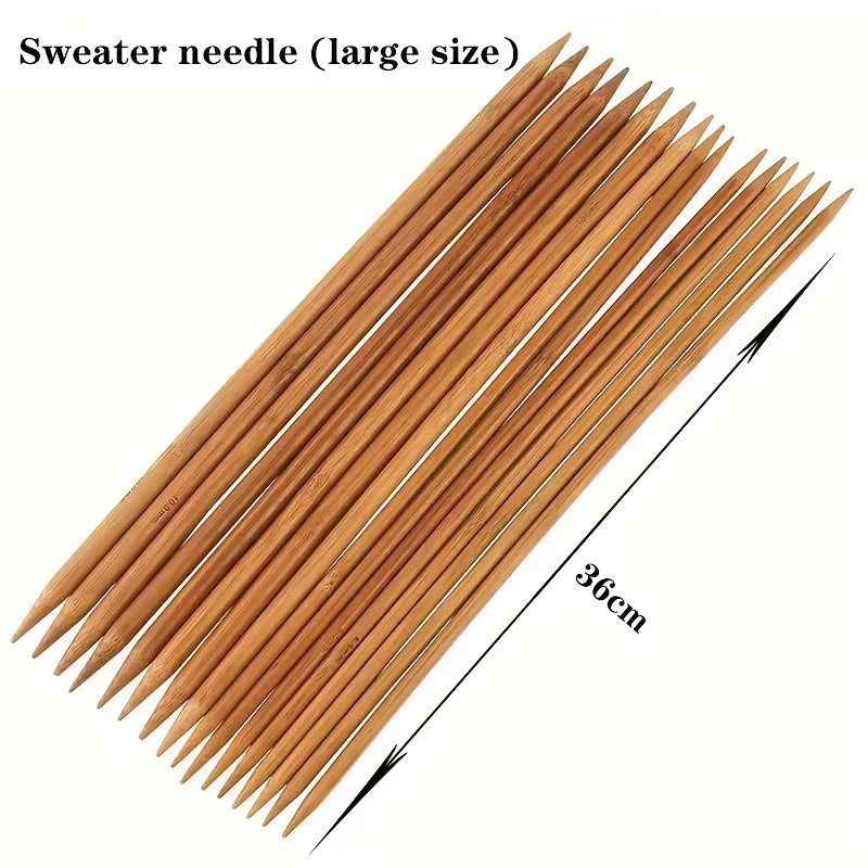 Karbonisierte Stricknadeln für Pullover und Schals in Braun, Länge: 36 cm - Bild 2