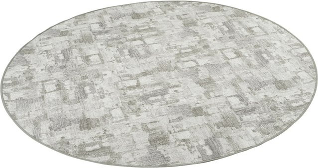 Snapstyle Velour Teppich Strong Trend Rund Hellgrau Durchmesser: 133 cm - Bild 1
