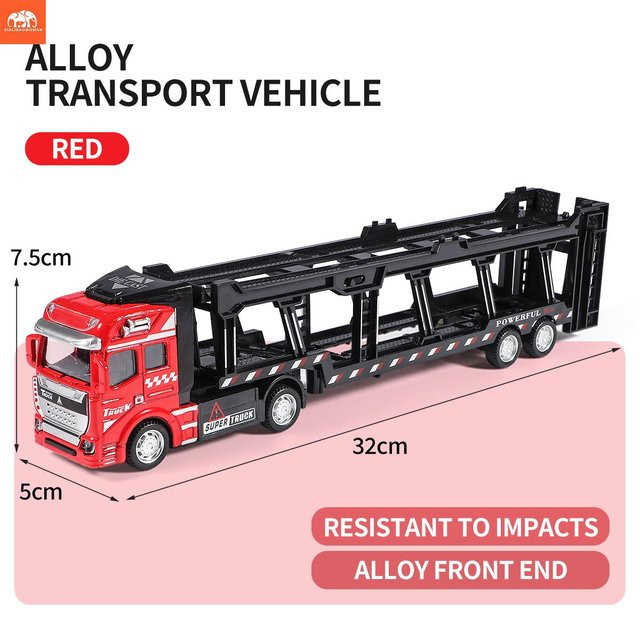 Druckguss-Legierung Baufahrzeug Transporter Modellset, 6-teiliges Set, rot, ab 4 Jahren - Bild 1