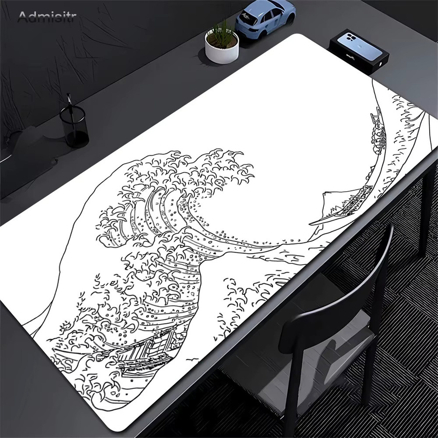 Admisitr XXL Schreibtischunterlage Japan Great Wave Design in Weiß - Bild 3