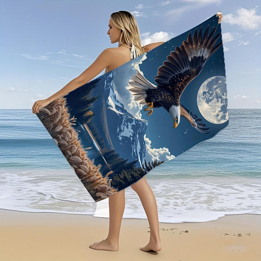 Eagle Premium Strandtuch in Weiß, sandabweisend und schnelltrocknend, B: 40 cm, H: 60 cm - Bild 2