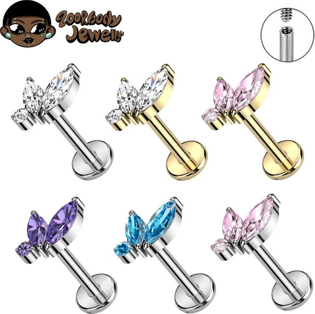 ZOORBODY JEWELRY Ohrringe Titan, Zirkonia, Silber, Unisex - Bild 1
