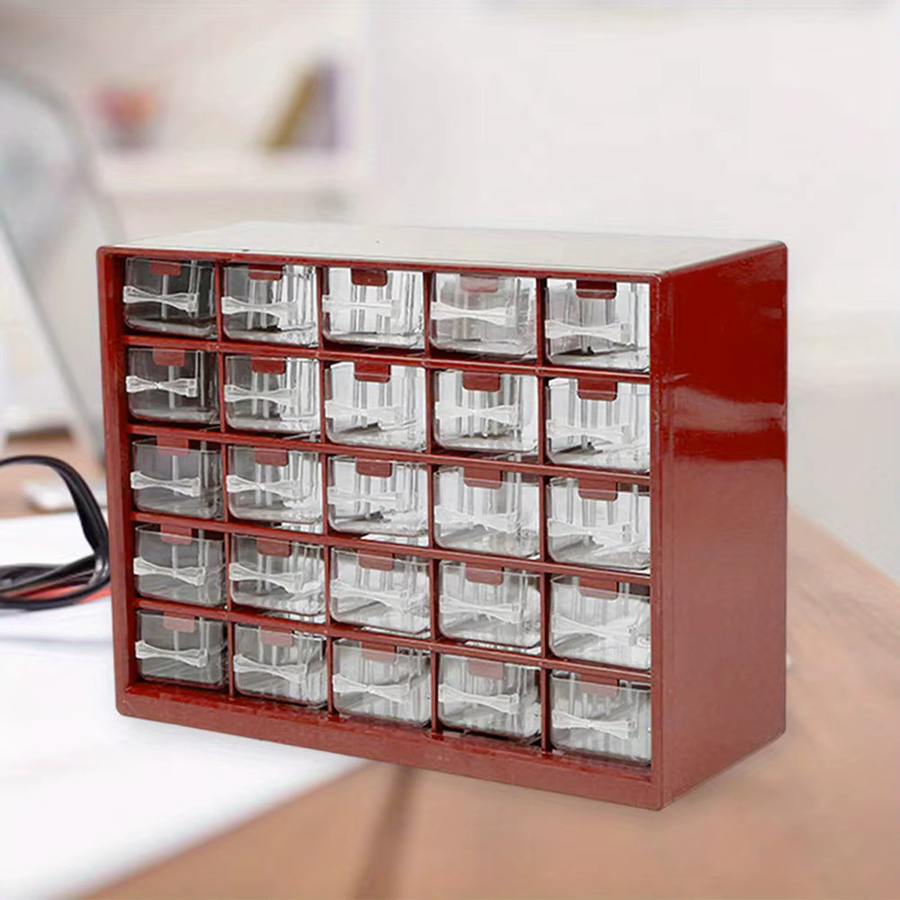 FNICEL 25-Fach Multifunktions-Schubladensystem zur Wandmontage in Grün für Schrauben, Komponenten und Elektronikteile, B/H/T: 29,0 x 25,0 x 22,5 cm - Bild 3