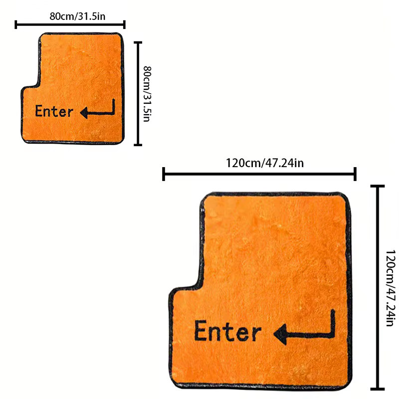 VIKAMA Enter Shape Key Bodenmatte in Orange, moderne Fußmatte für Küche, Badezimmer, Schlafzimmer oder Wohnzimmer, B/T: 80 x 80 cm - Bild 4