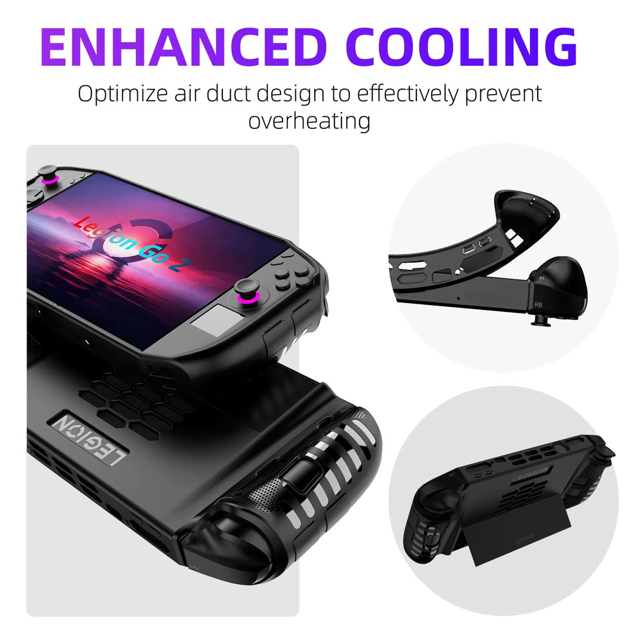 Rutschfeste TPU-Schutzhülle für Lenovo Legion Go 2 mit ergonomischem Griff in Schwarz - Bild 5