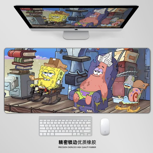 Potdemiel Mauspad mit SpongeBob Schwammkopf und Thaddäus Tentakel Design in Multicolour - Bild 1