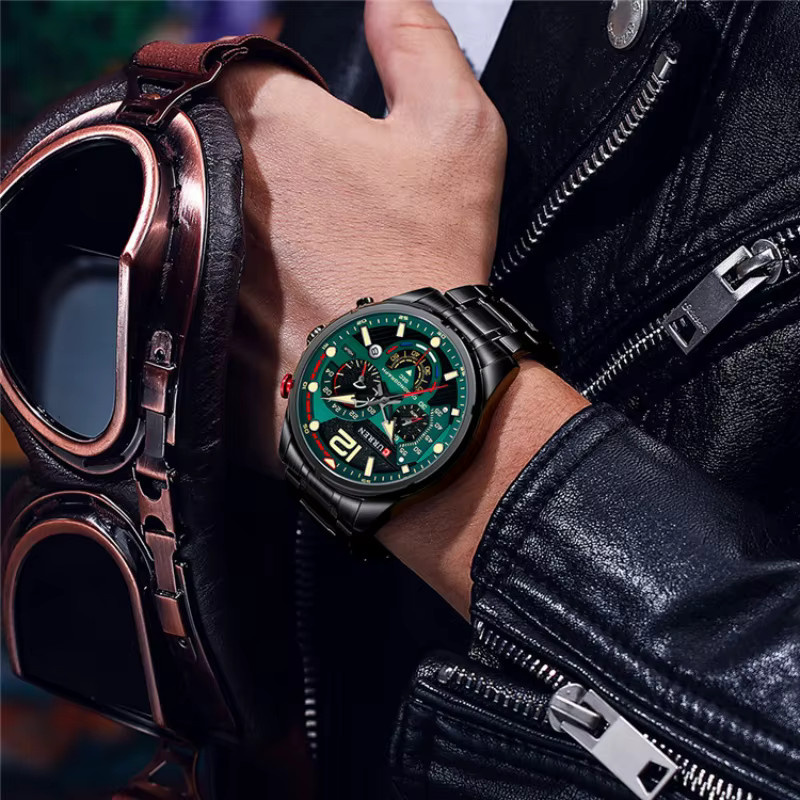 CURREN Armbanduhr, Quarz, Edelstahl, Schwarz, Herren - Bild 2