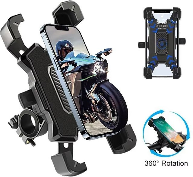 BRYNTHORX Universal 360 Grad drehbare Handyhalterung für Fahrrad und Motorrad in Schwarz - Bild 1