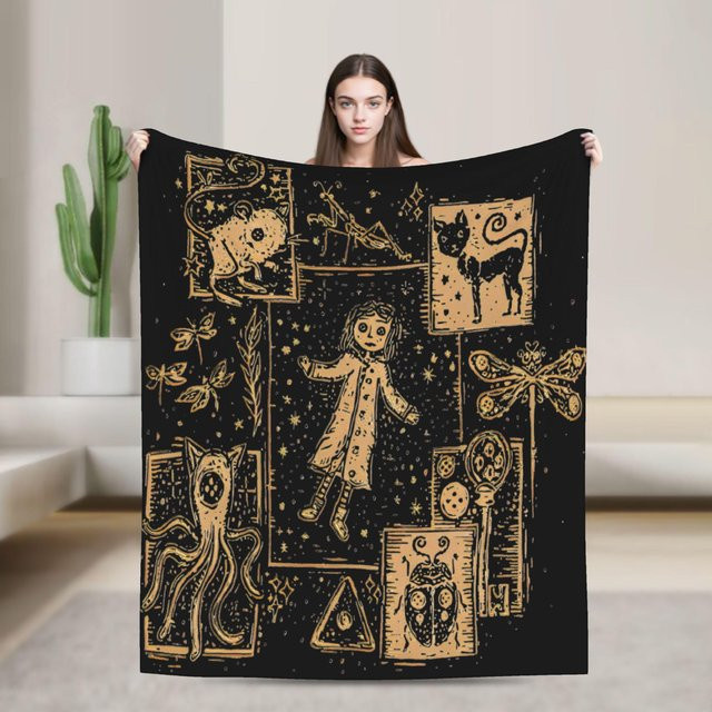Coraline Kuscheldecke für Kinder aus Flanell, weiche Überwurfdecke in Multicolour, B/B: 130 x 150 cm - Bild 1