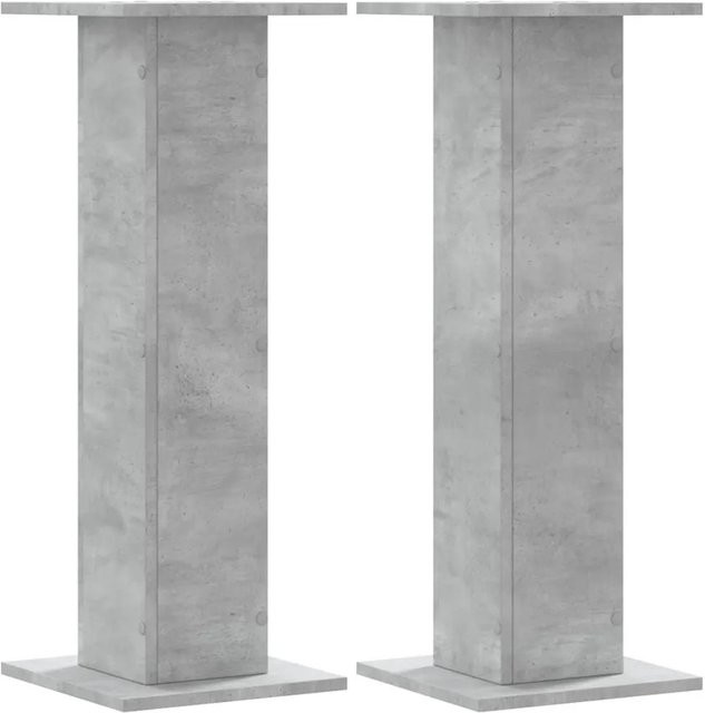 vidaXL Pflanzenständer 2er Set aus Holzwerkstoff in Betongrau, B/T/H: 30 x 30 x 80 cm - Bild 1